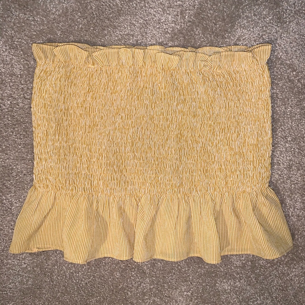 Blush Boutique Yellow Strapless Crop Top